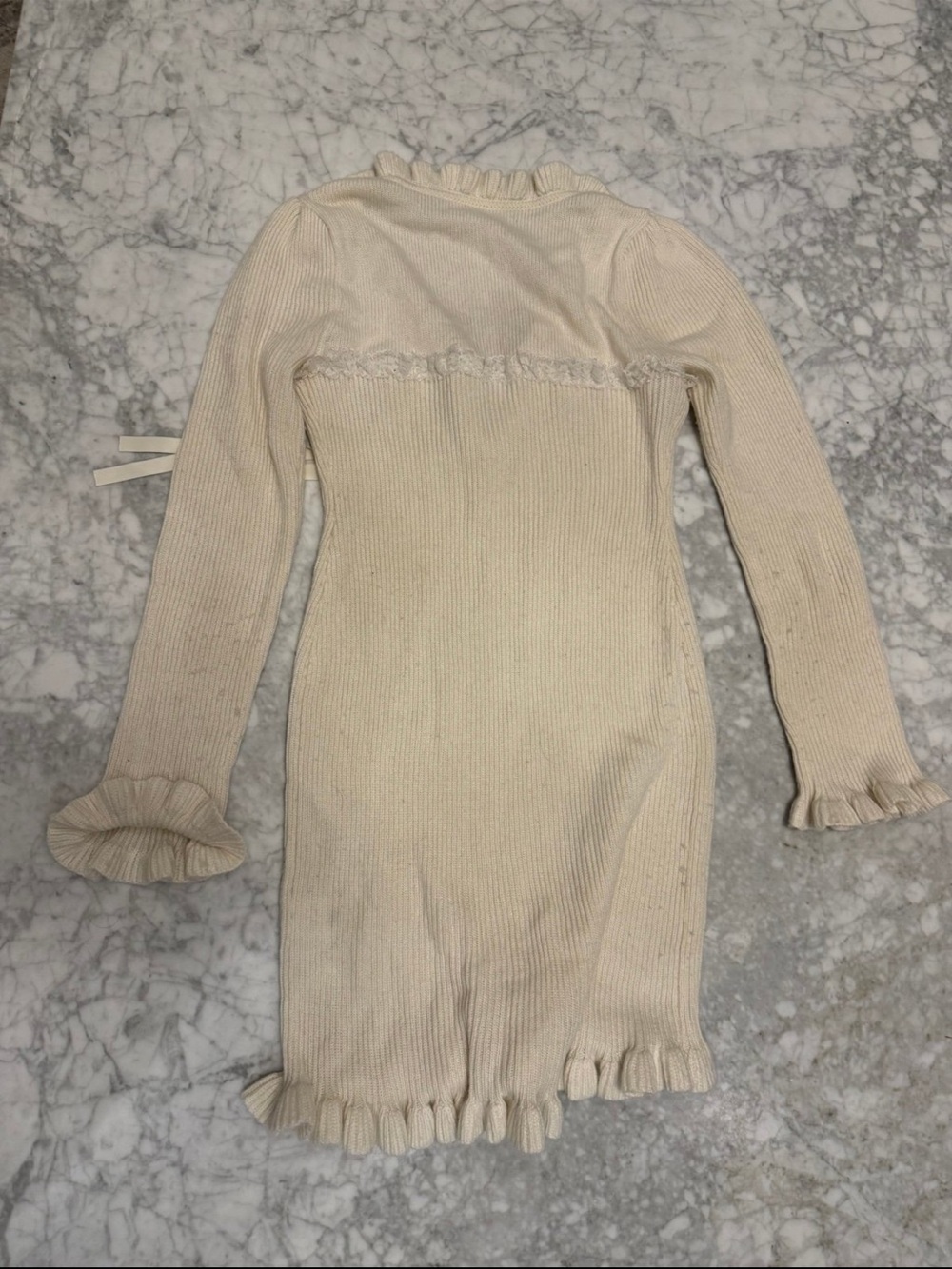 For Love & Lemons Cream Ruffle-Trim Mini Dress - Picture 3 of 4